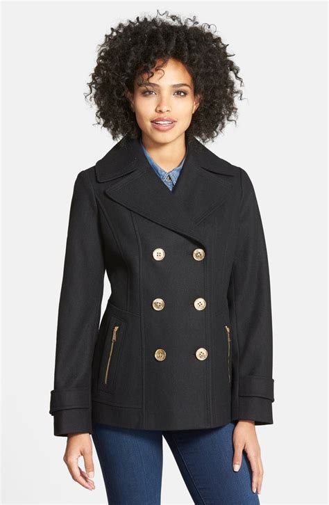 michael kors wool blend peacoat nordstrom|Michael Kors wool blend.